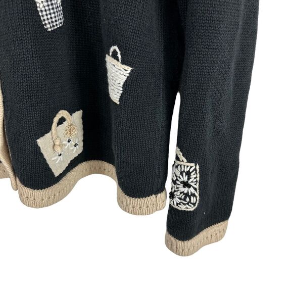 Talbots Vintage Cardigan Sweater Embroidered Handbags Purses Floral Beaded‎ L - Picture 4 of 11